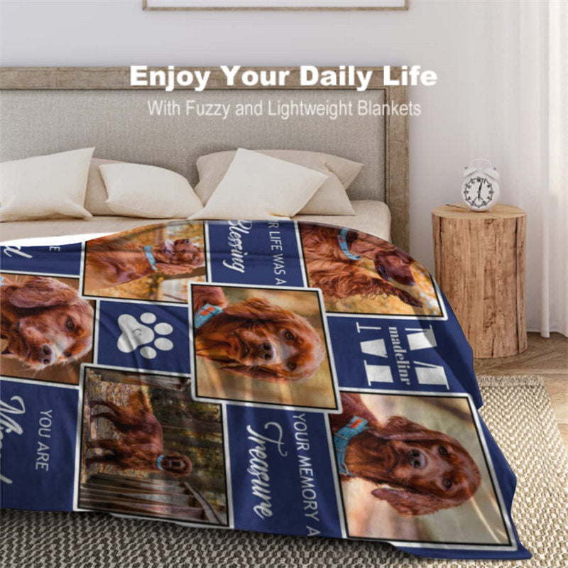 Custom Memorial Blanket Gifts For Puppy Dog Lover