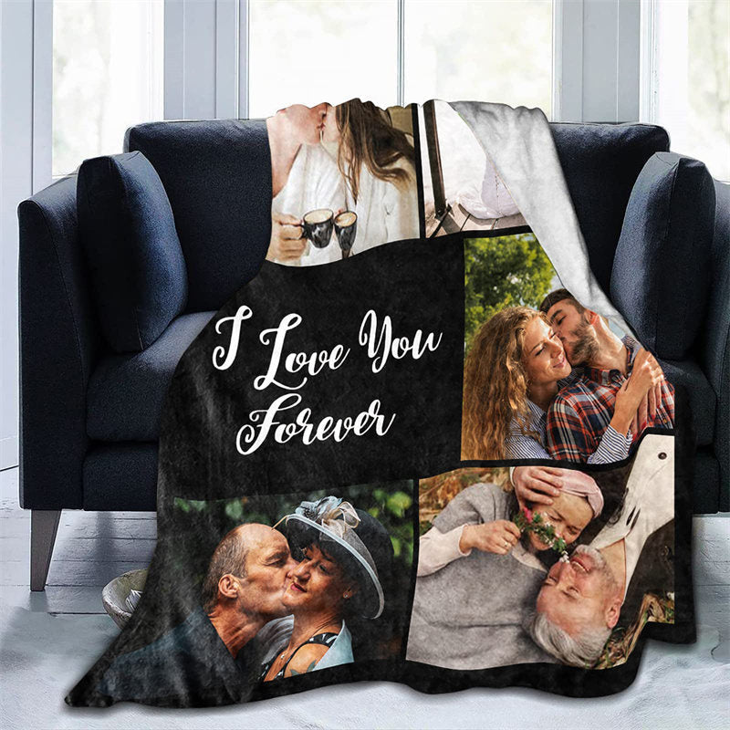 Custom Photo Fleece Throw Blanket For Valentines