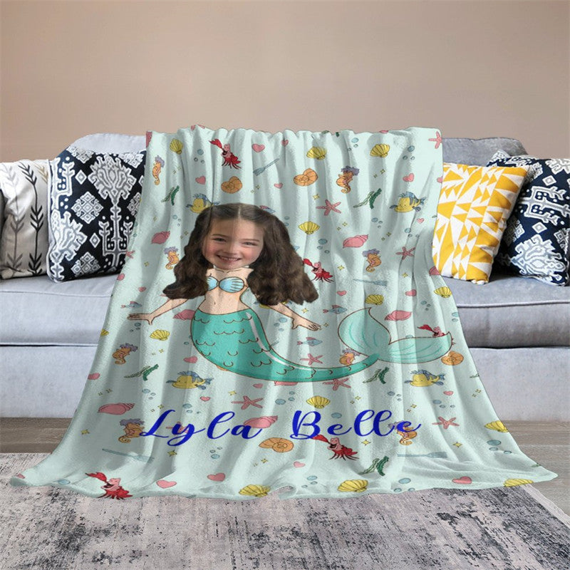 Customized Mermaid Marine Organism Blanket For Girl