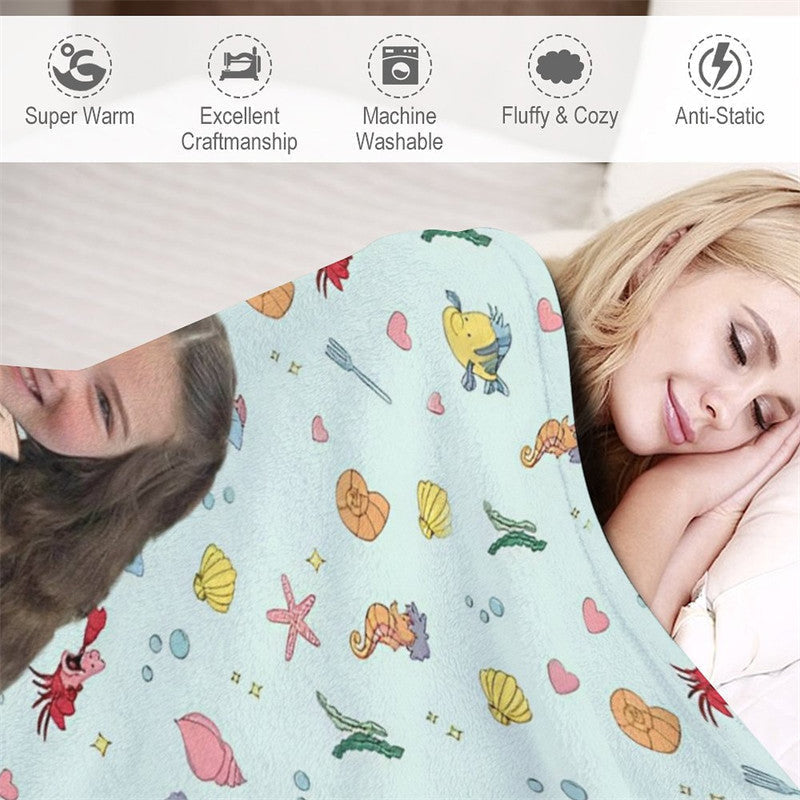 Customized Mermaid Marine Organism Blanket For Girl