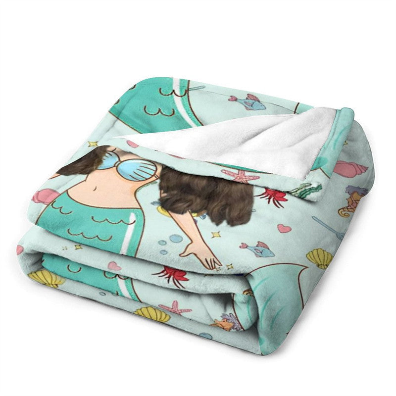 Customized Mermaid Marine Organism Blanket For Girl