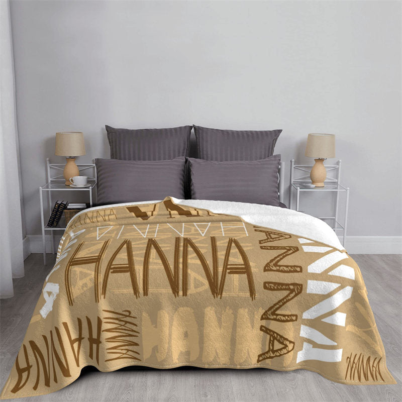 Personalized Name Burlywood Blanket Gift For Kid