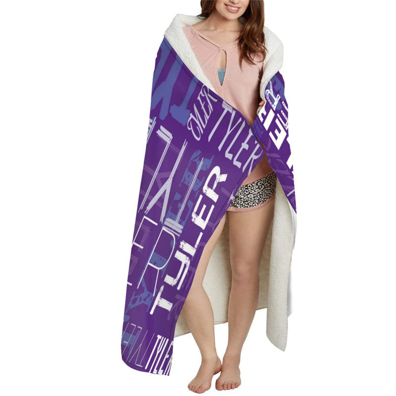 Personalized Name Dark Purple Soft Blanket For Gift