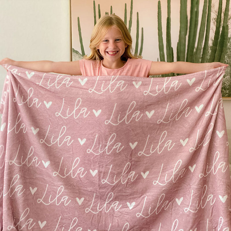 Personalized Name Fleece Blanket for Kids Gift