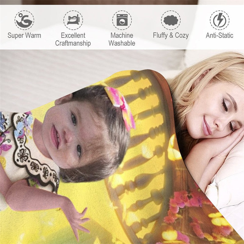Personalized Photo Minority Girl Arch Door Blanket