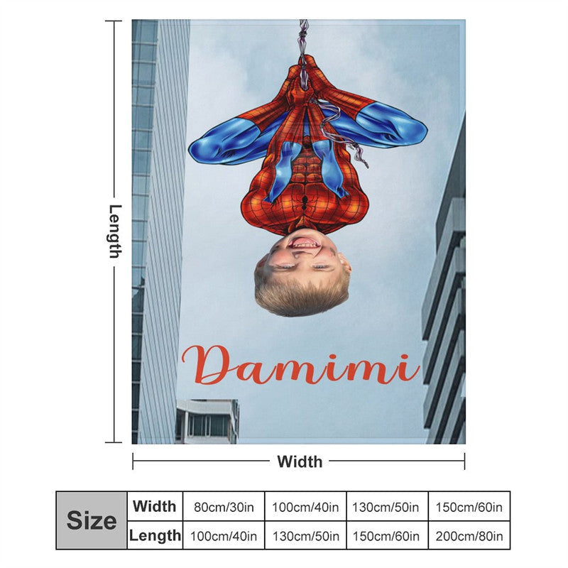 Personalized Photo Super Sipder Hero Boy Blanket