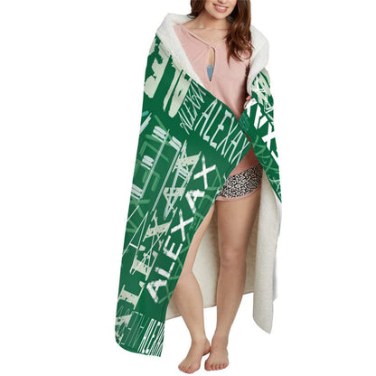 Custom Dark Green Name Soft Blanket Family Souvenir