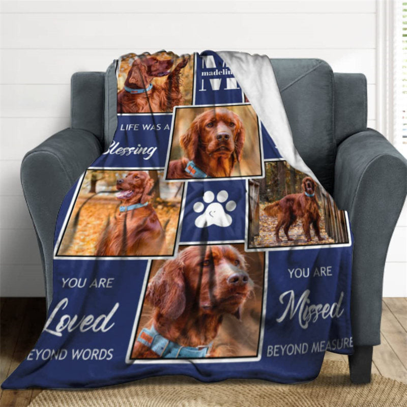 Custom Memorial Blanket Gifts For Puppy Dog Lover