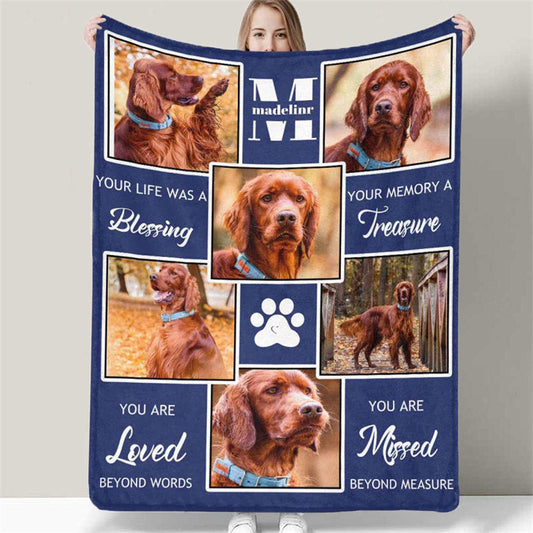 Custom Memorial Blanket Gifts For Puppy Dog Lover