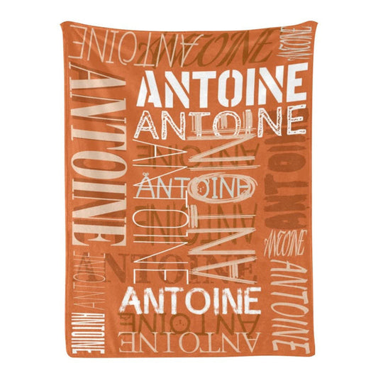 Custom Name Dark Orange Blanket For Family Gift