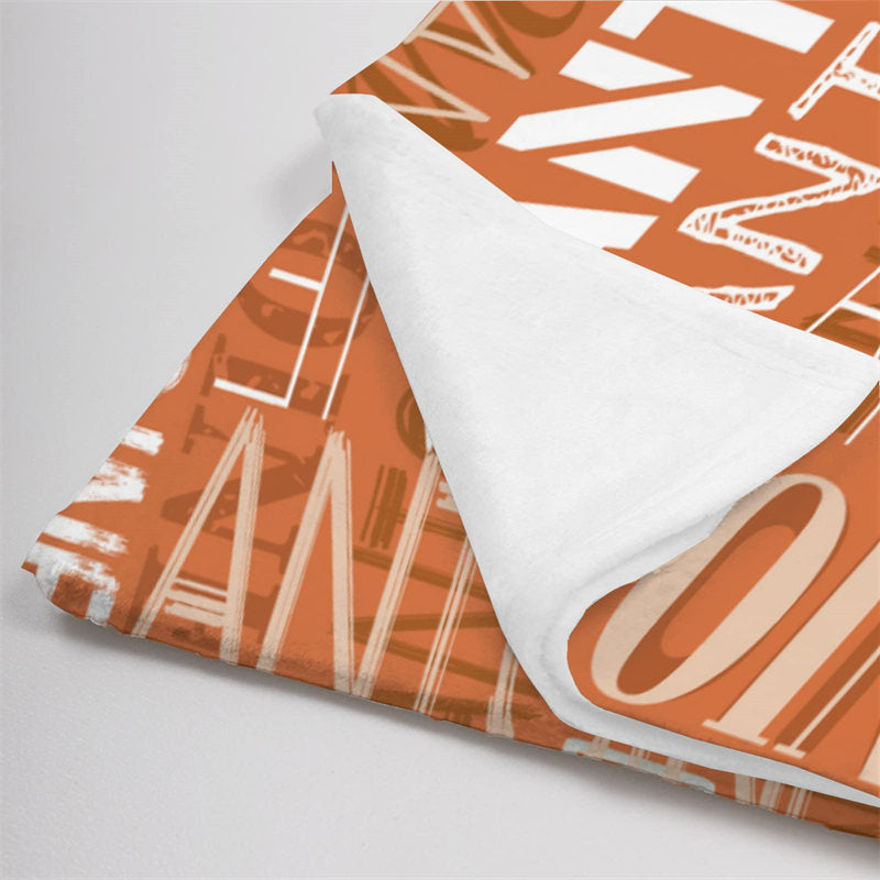 Custom Name Dark Orange Blanket For Family Gift