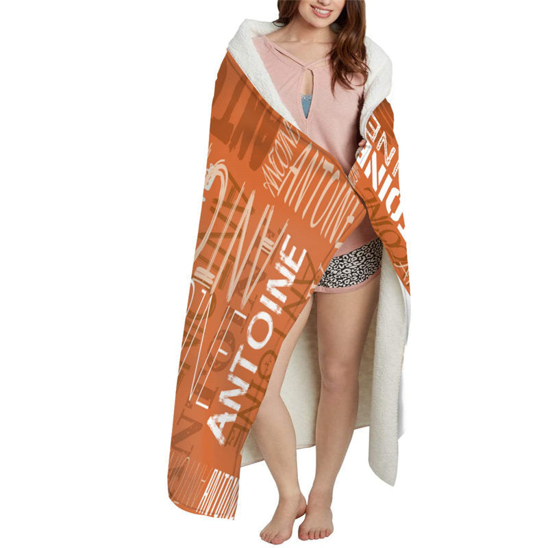 Custom Name Dark Orange Blanket For Family Gift
