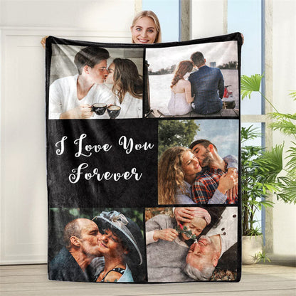 Custom Photo Fleece Throw Blanket For Valentines