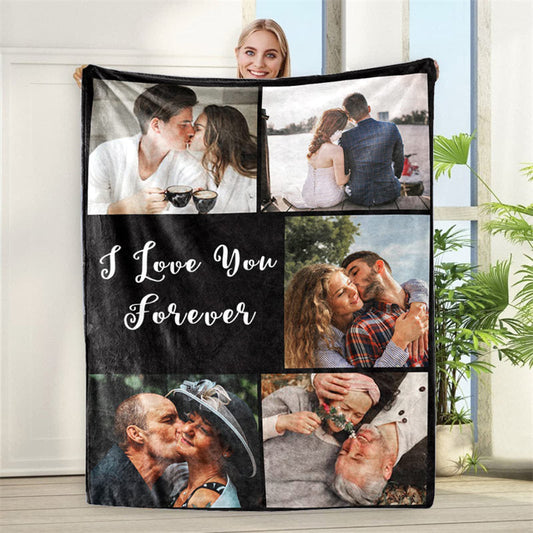 Custom Photo Fleece Throw Blanket For Valentines