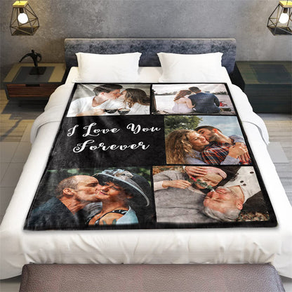 Custom Photo Fleece Throw Blanket For Valentines