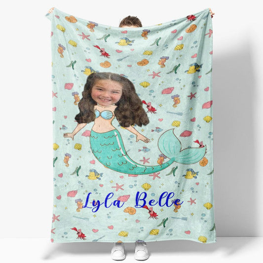 Customized Mermaid Marine Organism Blanket For Girl