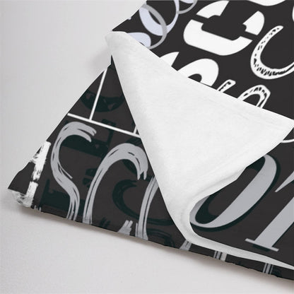 Personalized Name Black Blanket For Adult Kid Gift