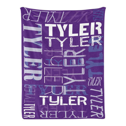 Personalized Name Dark Purple Soft Blanket For Gift