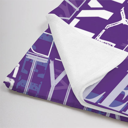 Personalized Name Dark Purple Soft Blanket For Gift