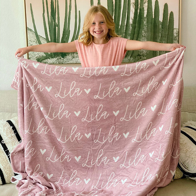 Personalized Name Fleece Blanket for Kids Gift
