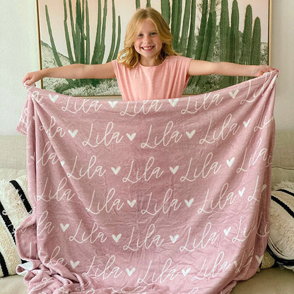 Personalized Name Fleece Blanket for Kids Gift