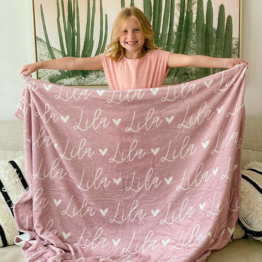Personalized Name Fleece Blanket for Kids Gift