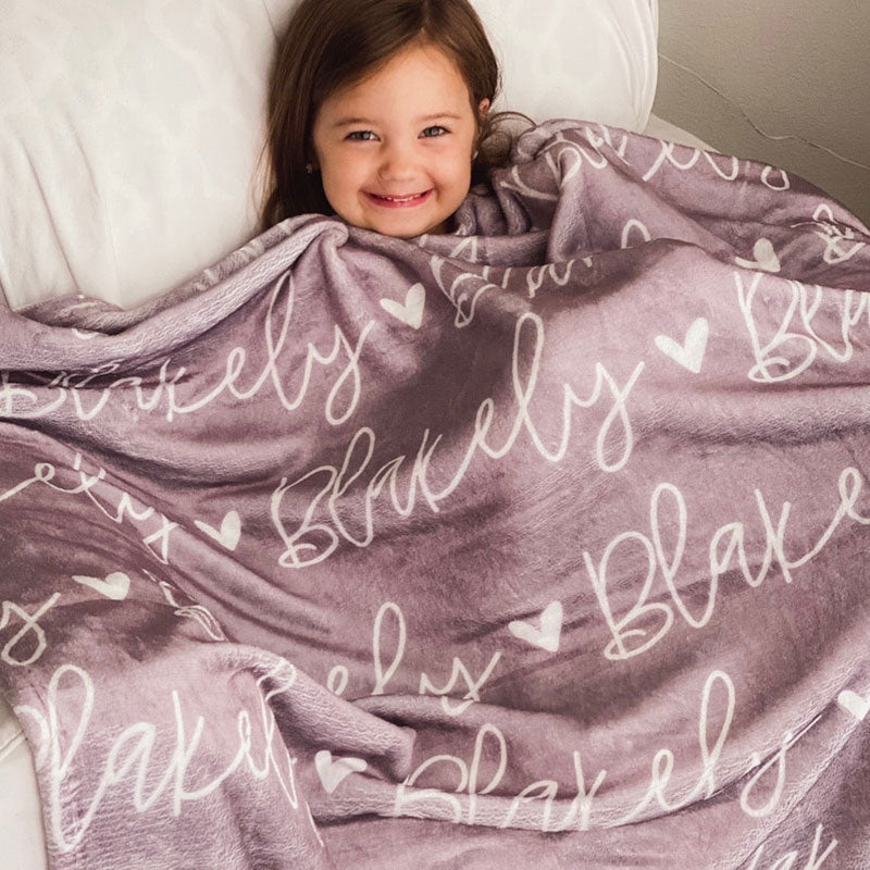 Personalized Name Fleece Blanket for Kids Gift