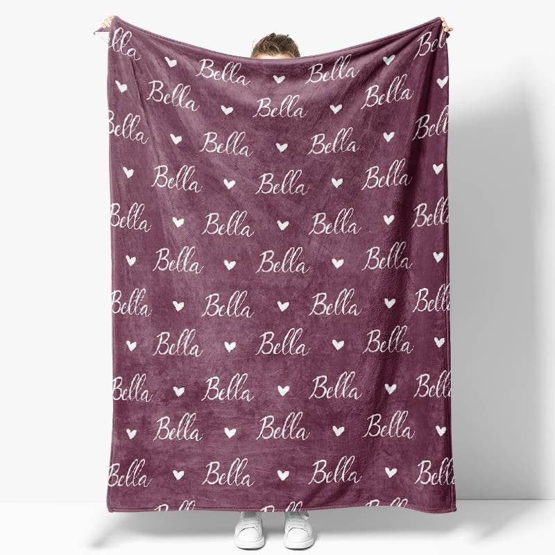 Personalized Name Fleece Blanket for Kids Gift