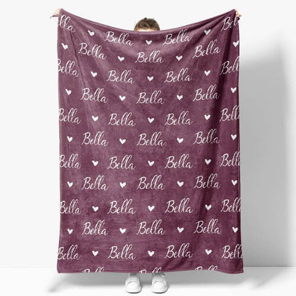 Personalized Name Fleece Blanket for Kids Gift