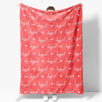 Personalized Name Fleece Blanket for Kids Gift