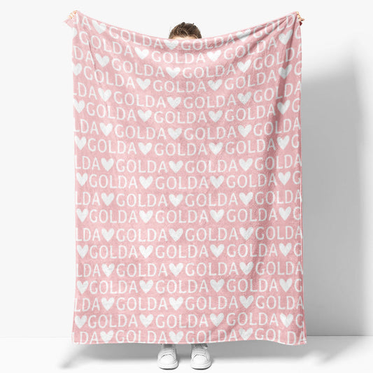 Personalized Name With Heart Blanket For Kids Gift