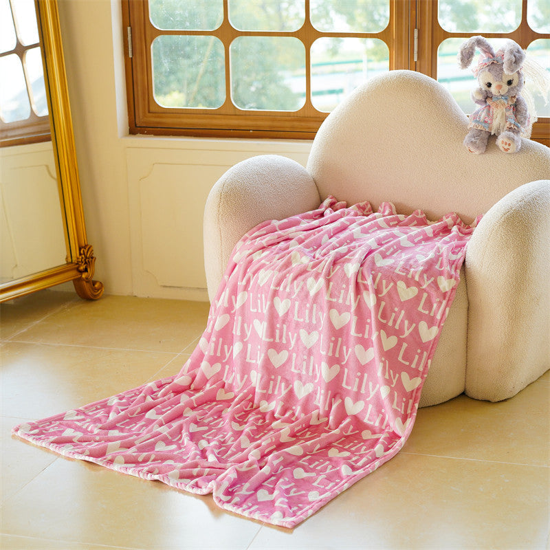 Personalized Name With Heart Blanket For Kids Gift
