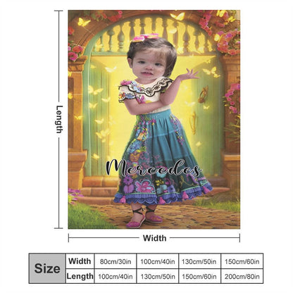 Personalized Photo Minority Girl Arch Door Blanket