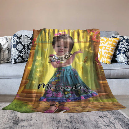 Personalized Photo Minority Girl Arch Door Blanket
