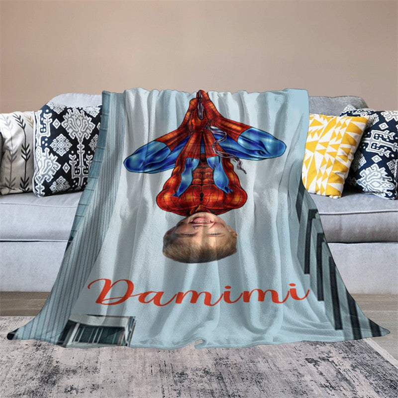 Personalized Photo Super Sipder Hero Boy Blanket