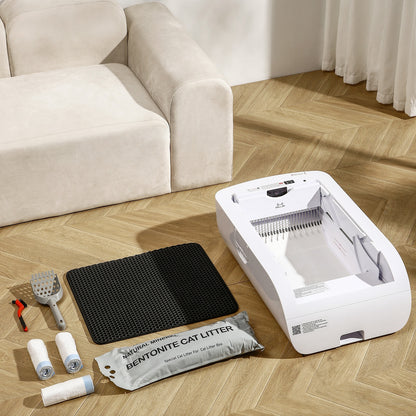 Automatic Self-Cleaning Cat Litter Box with Smart App Control, Dual Safety Sensors, and Odorless